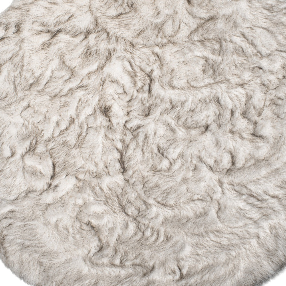 6' X 6' Ombre Chocolate Round Faux Fur Washable Non Skid Area Rug