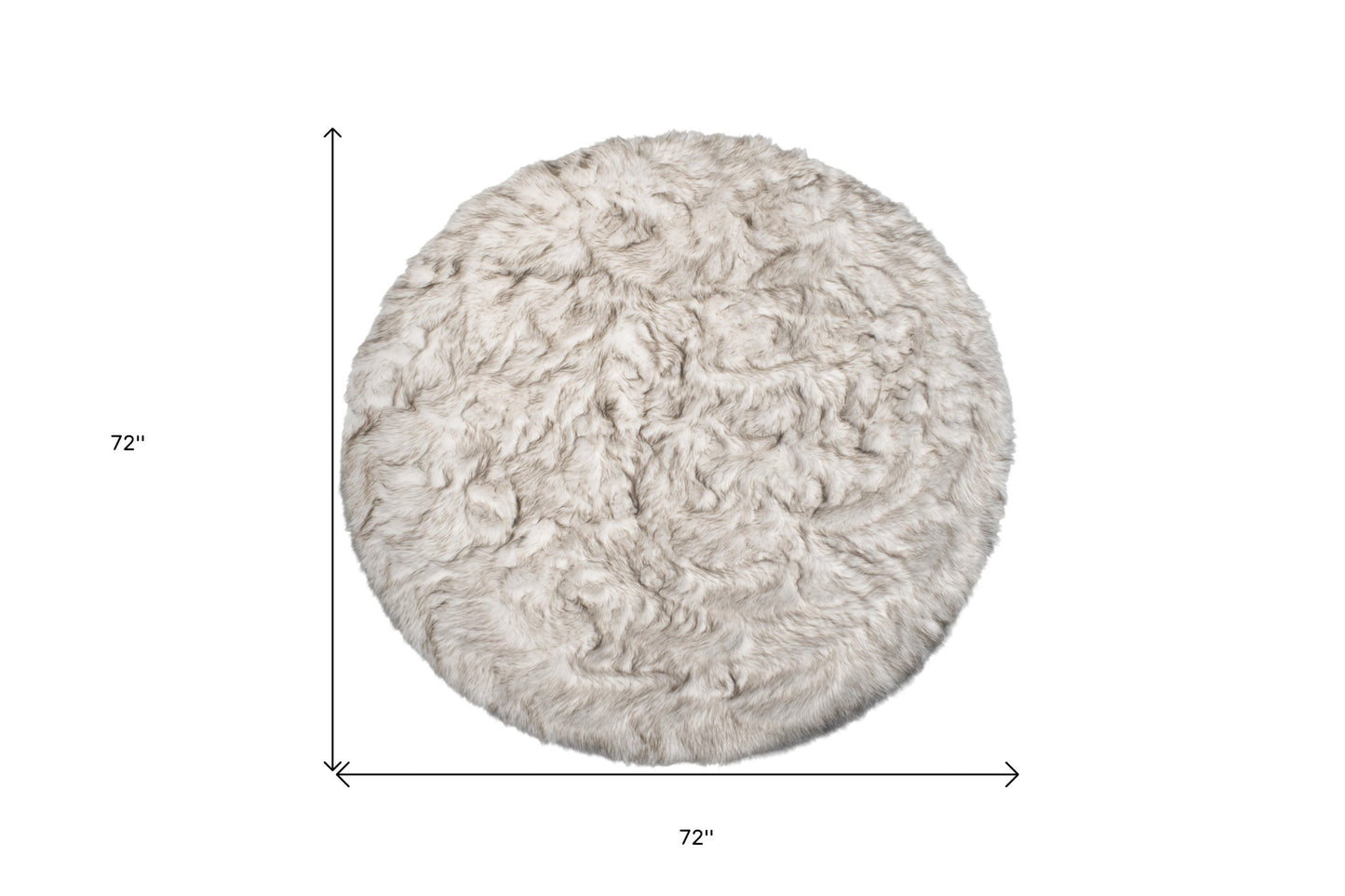 6' X 6' Ombre Chocolate Round Faux Fur Washable Non Skid Area Rug