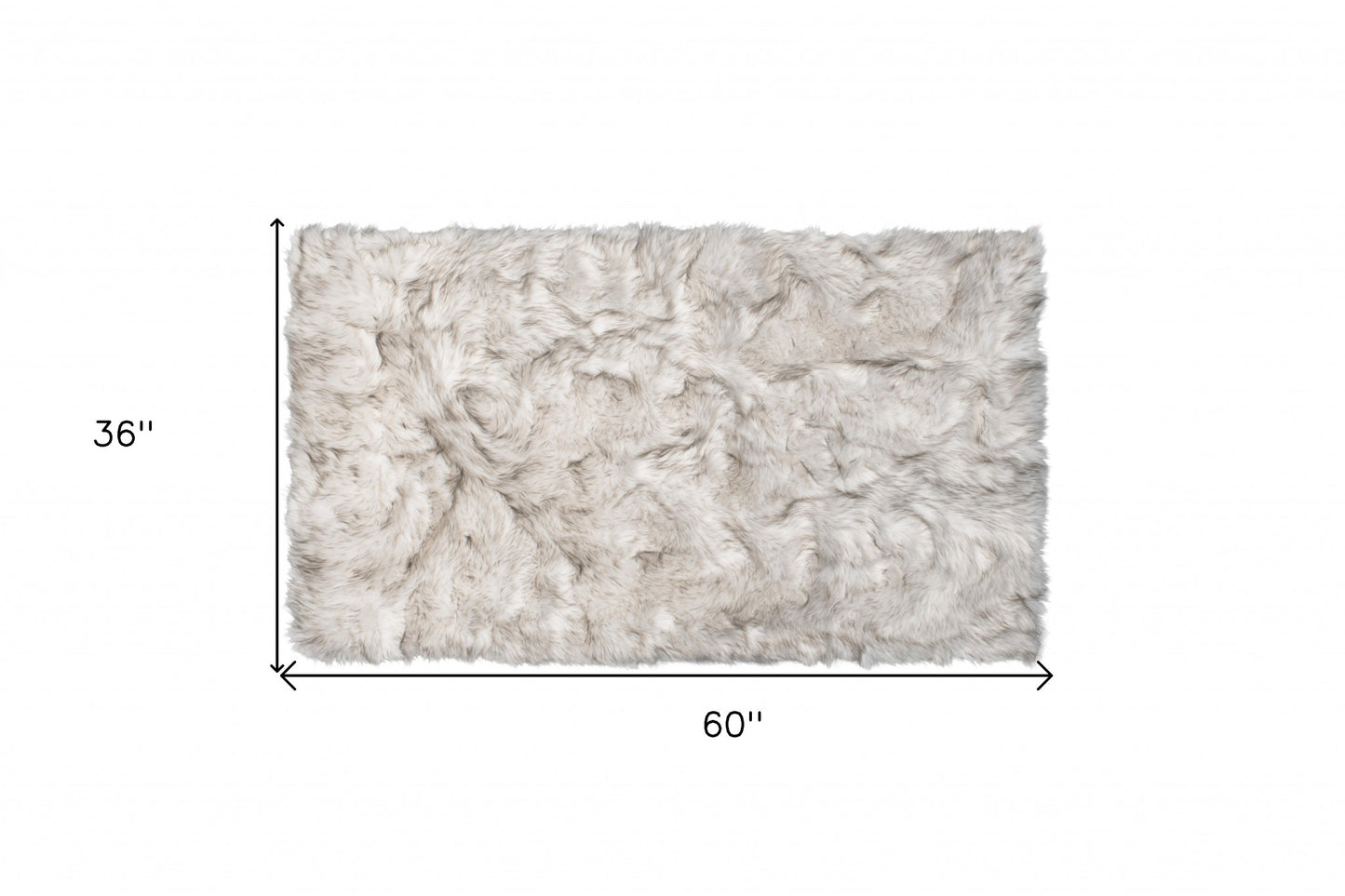 3' X 5' Chocolate Faux Fur Ombre Non Skid Area Rug