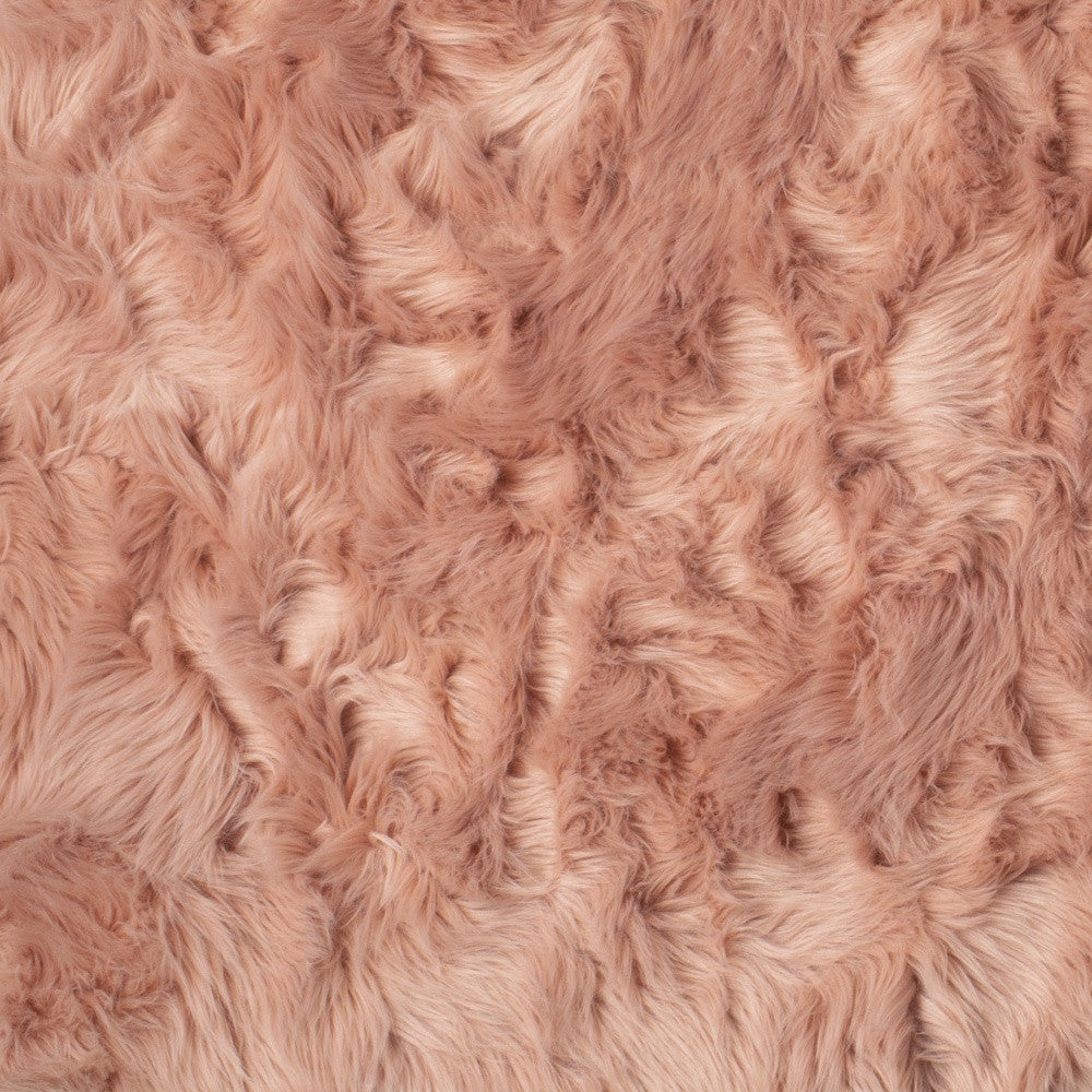 3' X 5' Dusty Rose Faux Fur Non Skid Area Rug