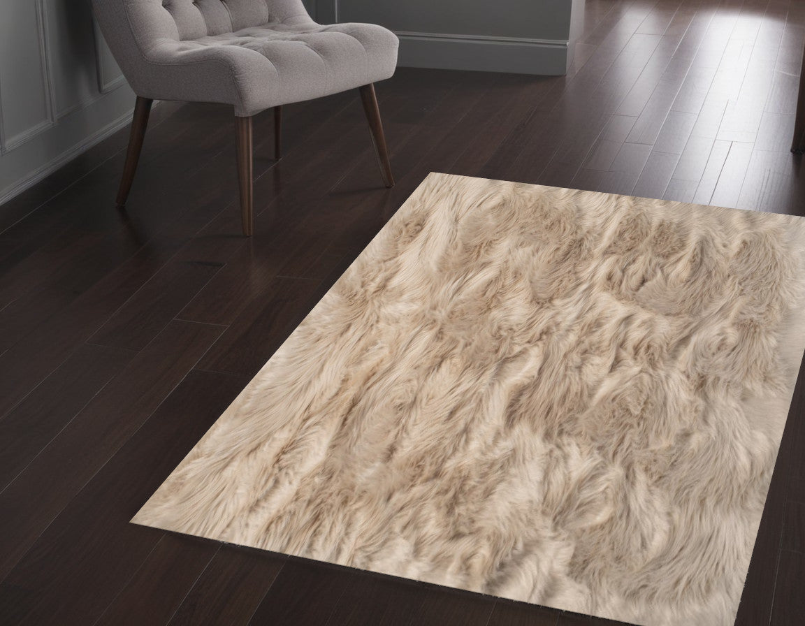 3' X 5' Taupe Non Skid Area Rug