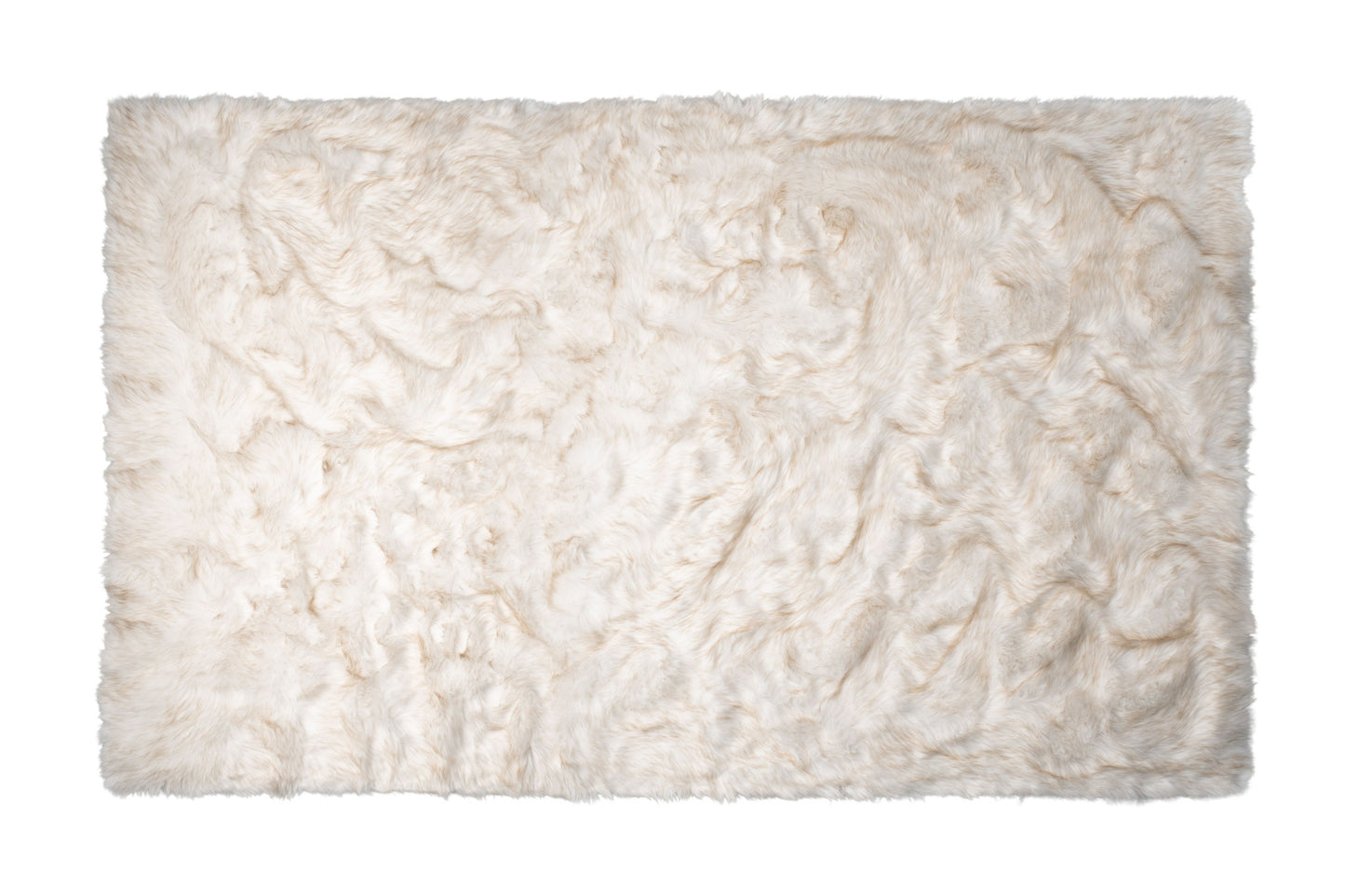 5' X 8' Ombre Tan Faux Fur Washable Non Skid Area Rug