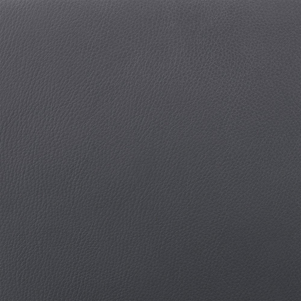 30" Slate Gray And Black Faux Leather And Iron Swivel Low Back Bar Height Bar Chair