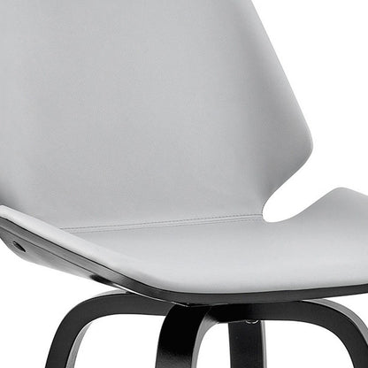 26" Gray And Black Fabric And Iron Counter Height Swivel Bar Chair