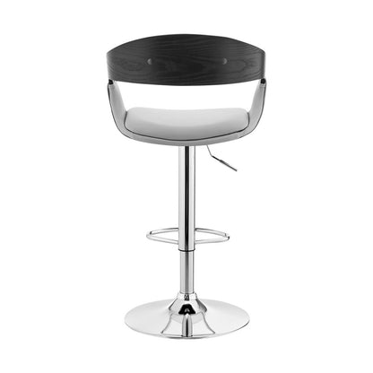 Gray And Silver Fabric And Iron Low Back Adjustable Height Swivel Bar Chair