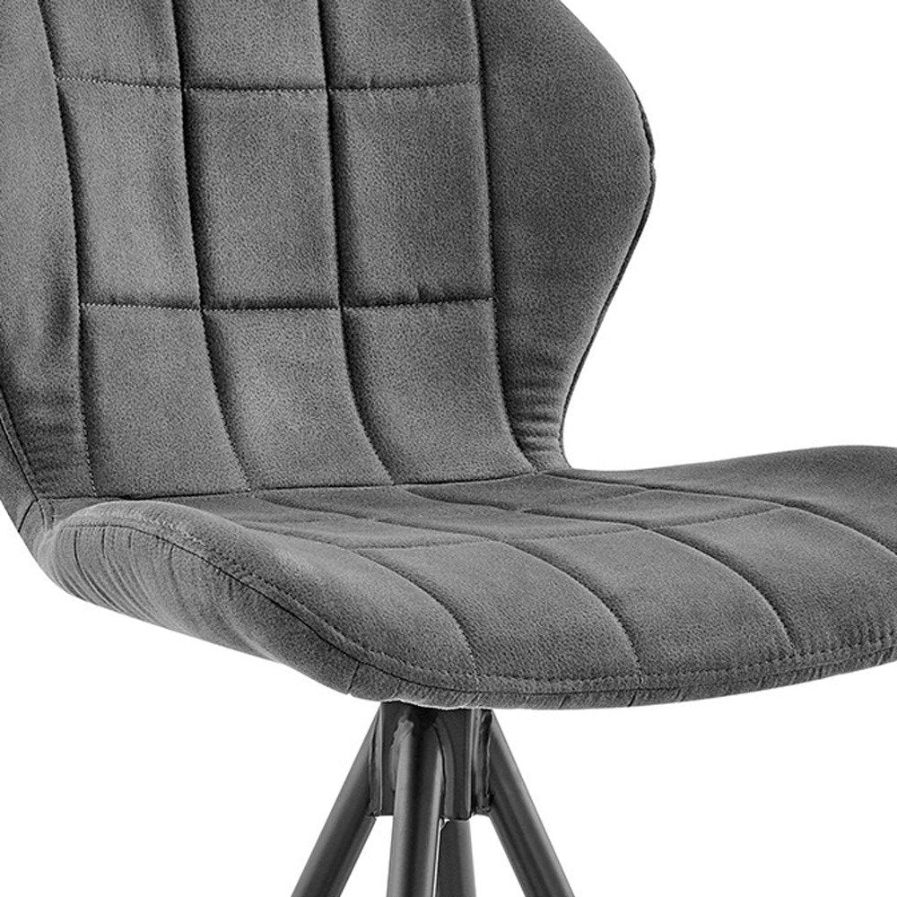 27" Charcoal And Black Fabric Microfiber And Microsuede And Iron Counter Height Bar Chair