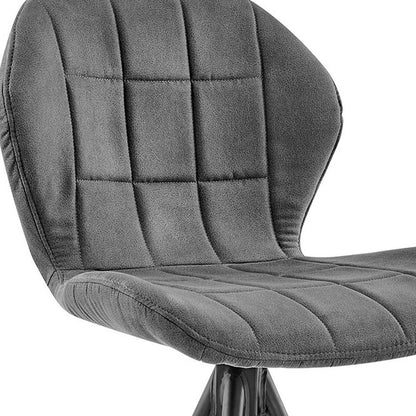 30" Charcoal And Black Fabric Microfiber And Microsuede And Iron Bar Height Bar Chair