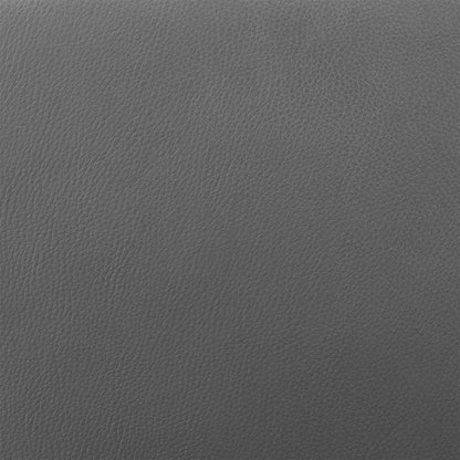 30" Gray and Silver Faux Leather and Iron Low Back Bar Height Swivel Bar Chair