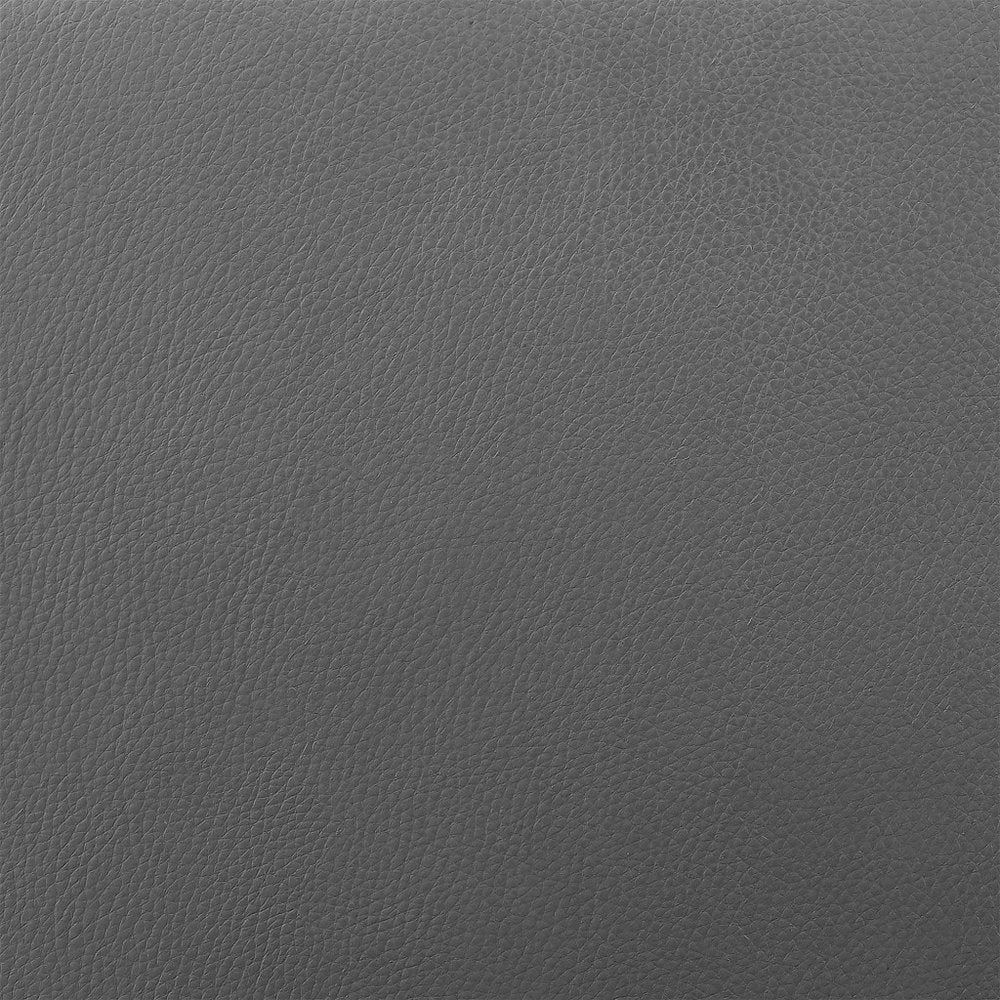 26" Gray And Silver Faux Leather And Faux Leather And Iron Low Back Counter Height Swivel Bar Chair