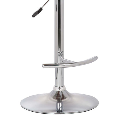 Black And Silver Fabric And Solid Wood Low Back Adjustable Height Swivel Bar Chair