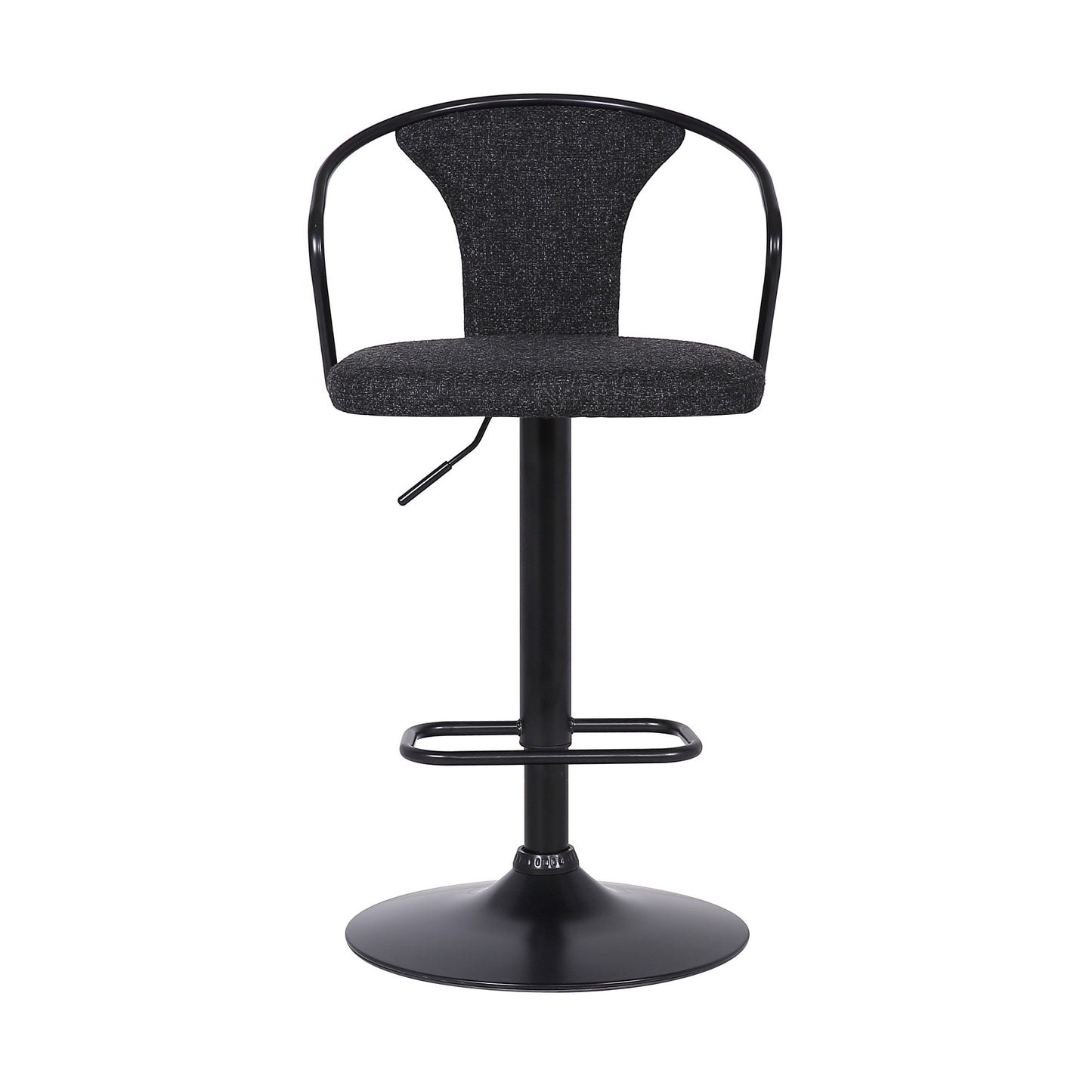 24" Black Iron Low Back Adjustable Height Bar Chair