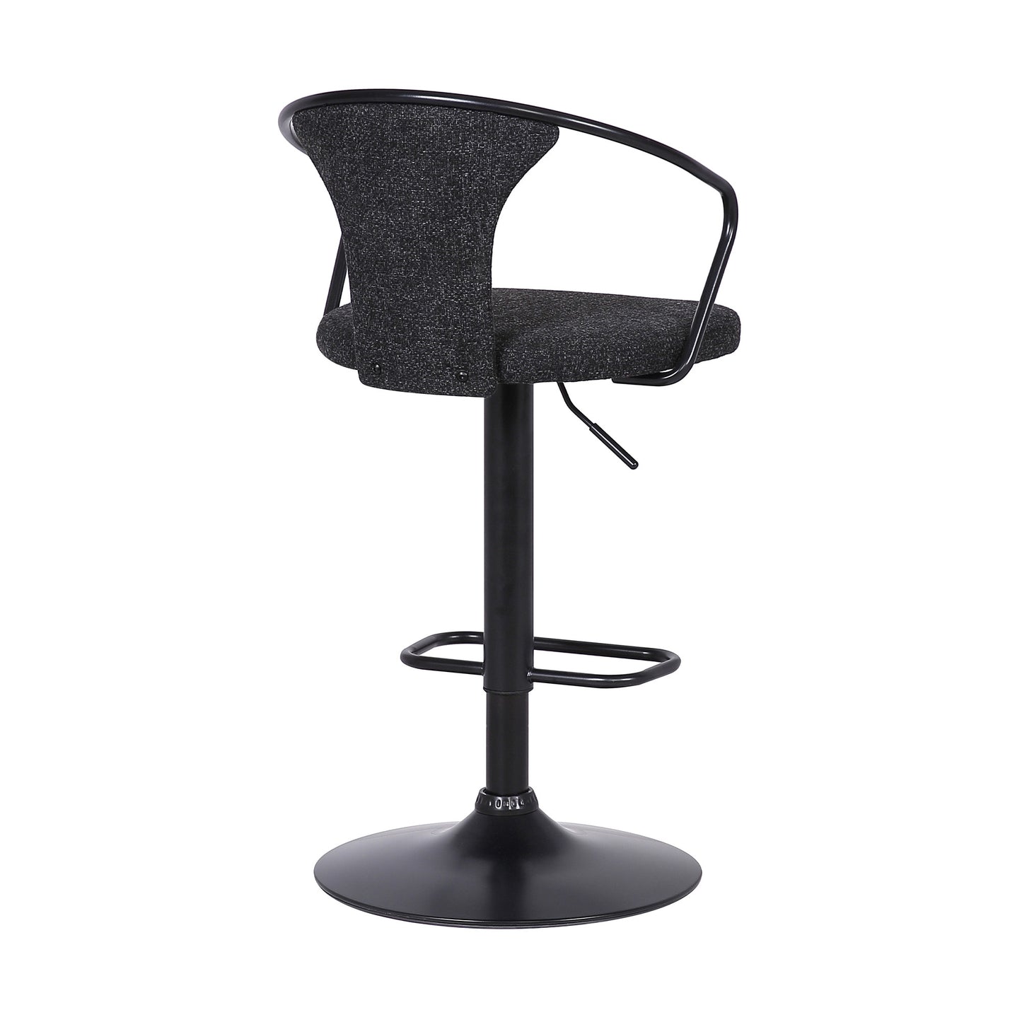 24" Black Iron Low Back Adjustable Height Bar Chair