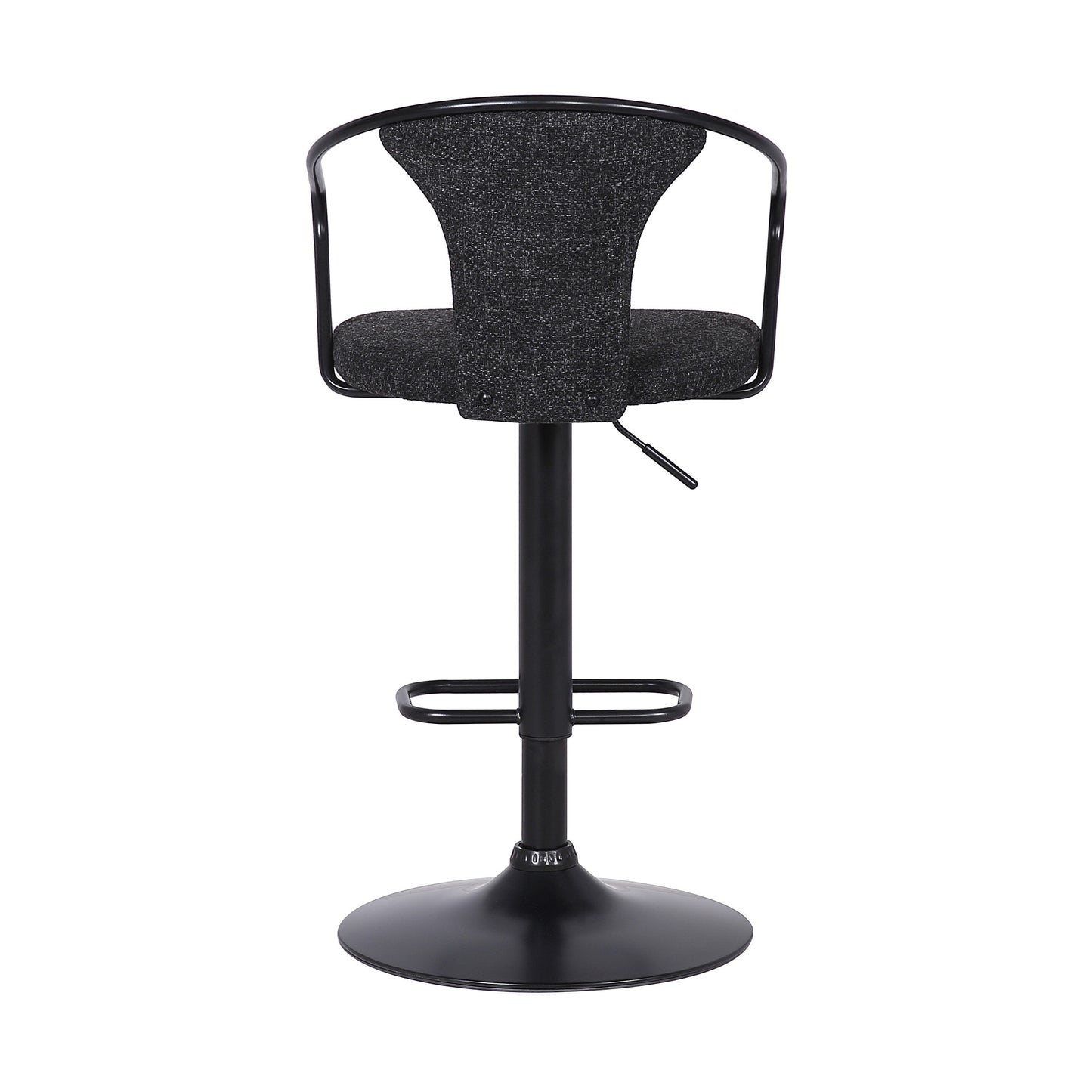 24" Black Iron Low Back Adjustable Height Bar Chair