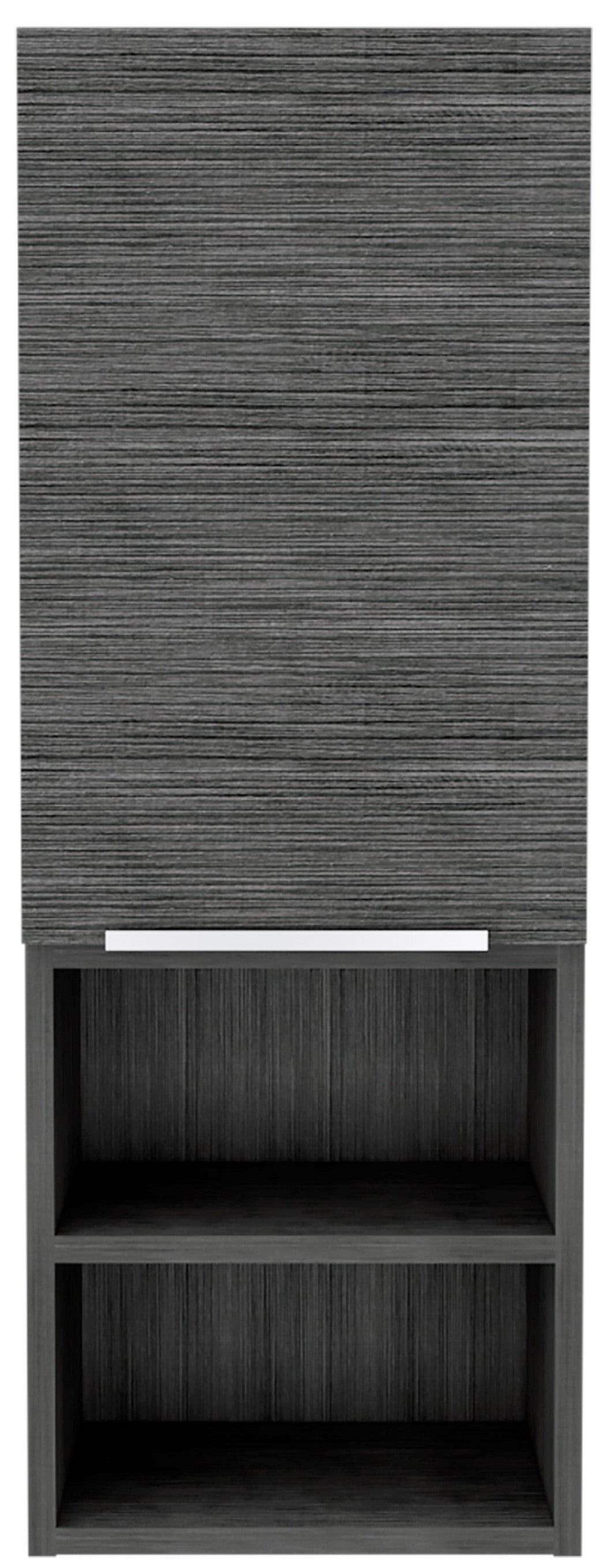 32" Smoky Gray Oak Accent Cabinet With Three Shelves