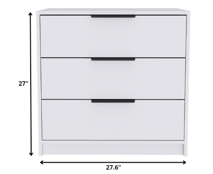 28" White Three Drawer Standard Chest