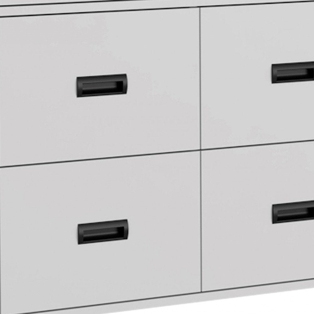33" White Wood Five Drawer Dresser