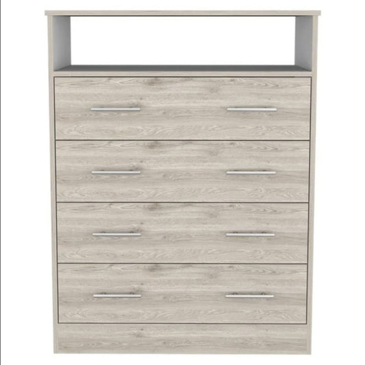 33" Light Grey Manufactured Wood Four Drawer Dresser