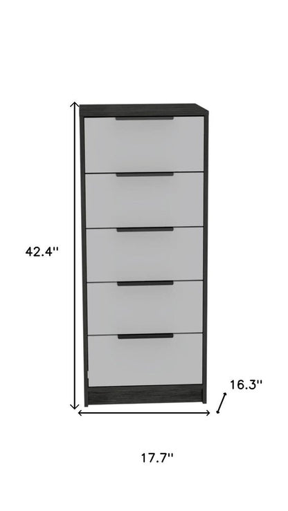 18" White Manufactured Wood Five Drawer Chest