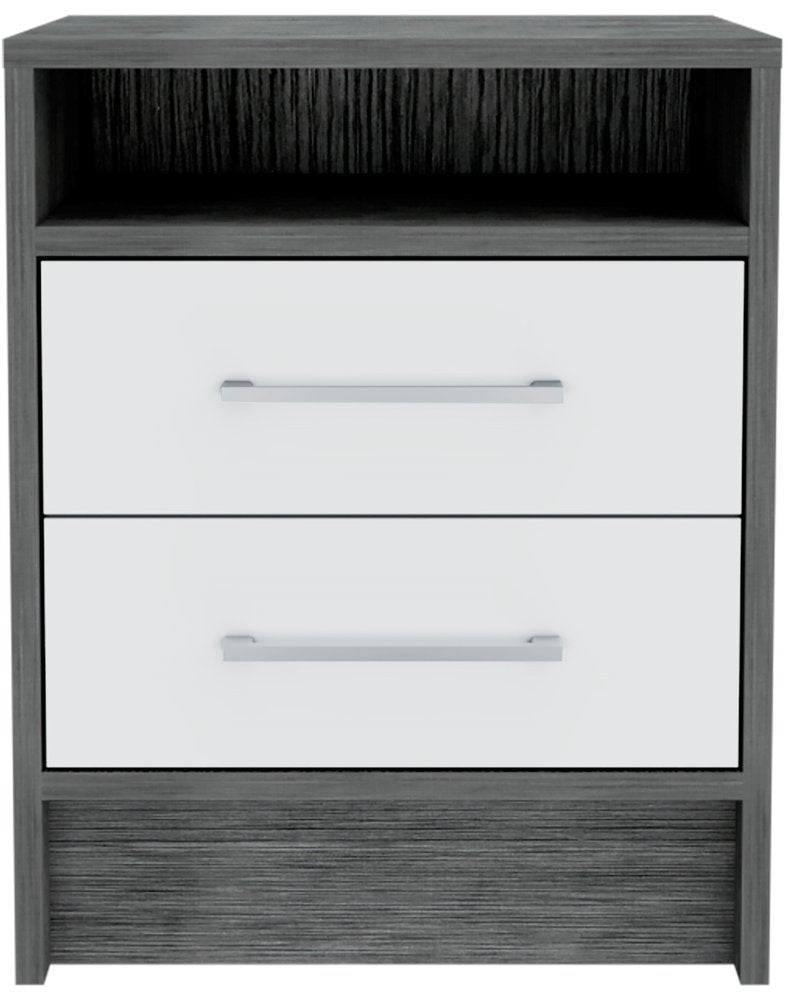 20" Wood Two Drawer Nightstand