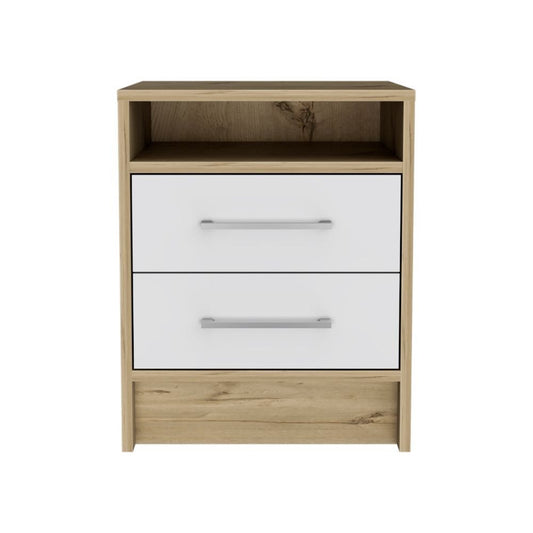 20" Wood Two Drawer Nightstand