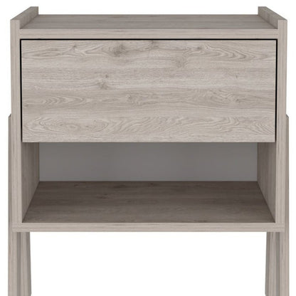 22" Light Gray Wood One Drawer Nightstand