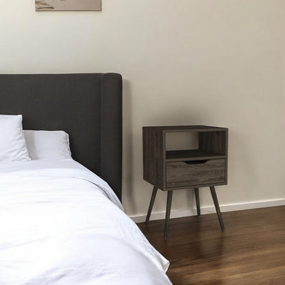 25" Wood One Drawer Nightstand