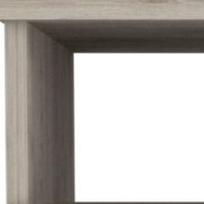 20" Light Gray Wood Two Drawer Nightstand