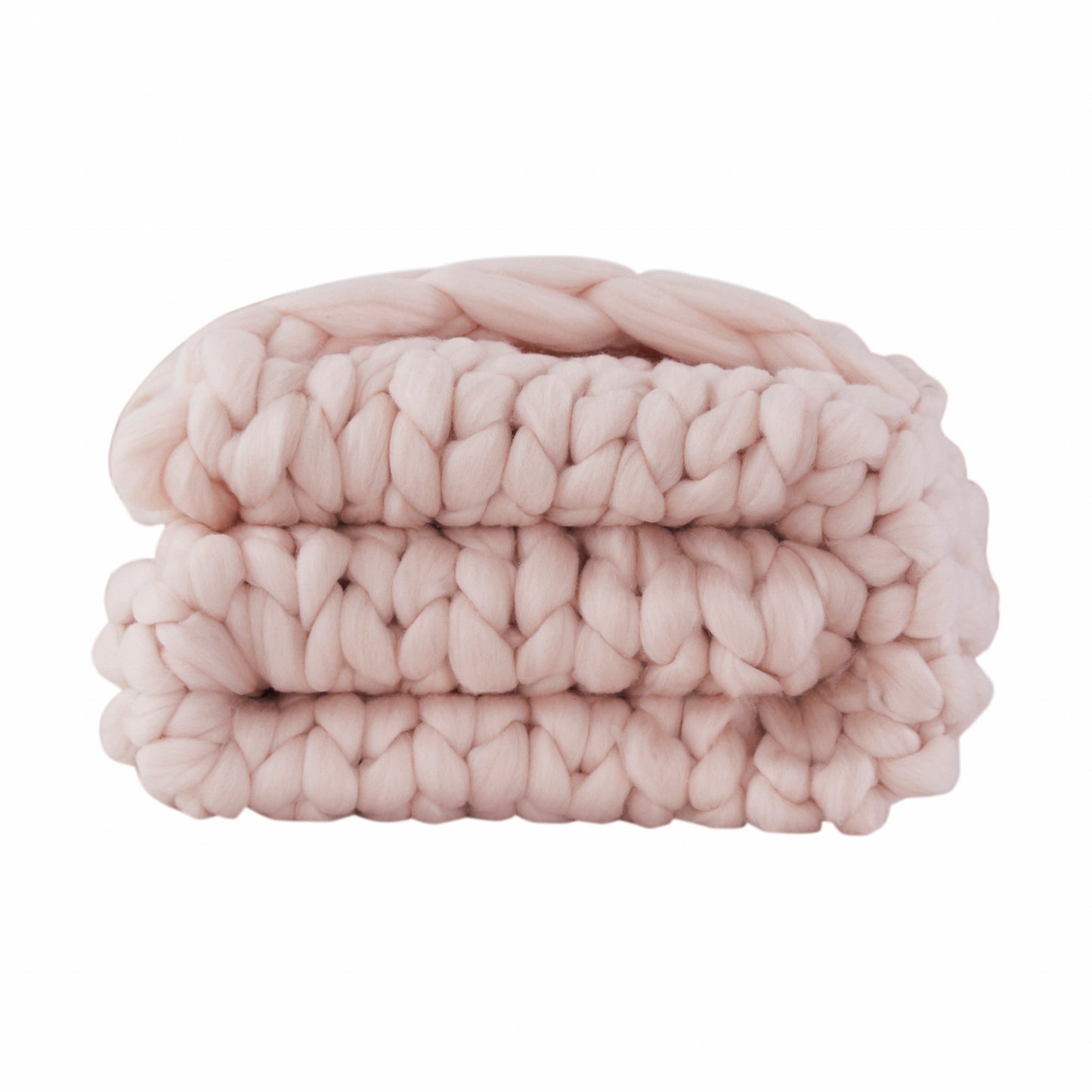 50" X 60" Pink Chunky Knit Polyester Throw Blanket