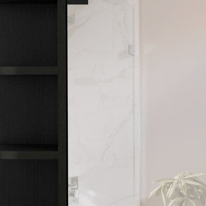 24" Black Wood Floating Bathroom Vanity