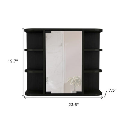 24" Black Wood Floating Bathroom Vanity