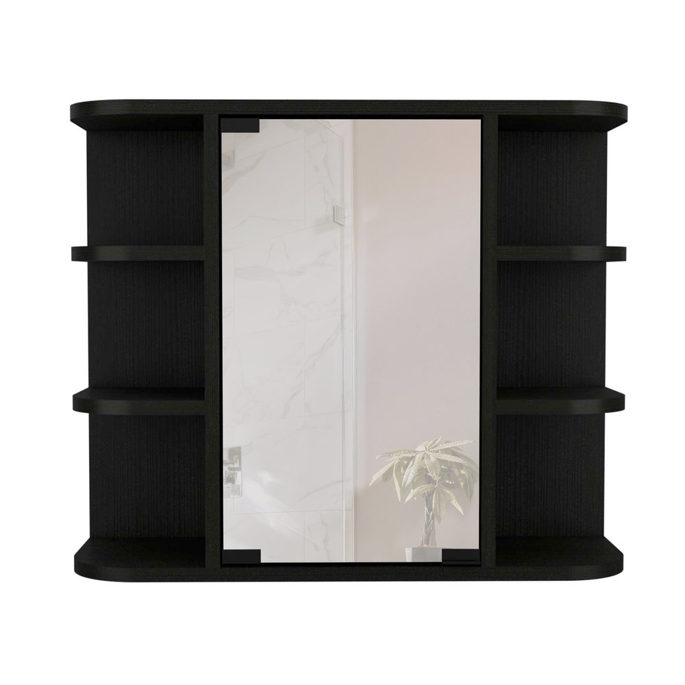 24" Black Wood Floating Bathroom Vanity