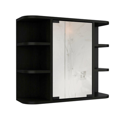 24" Black Wood Floating Bathroom Vanity
