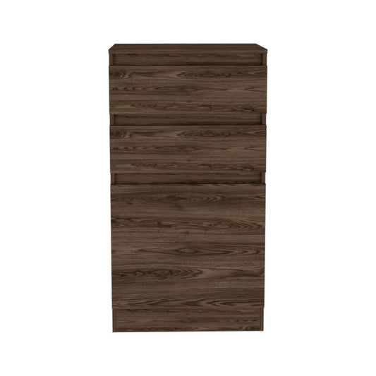 23" Dark Brown Wood Two Drawer Dresser