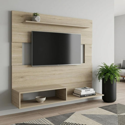 55" Light Pine Open Shelving Entertainment Center
