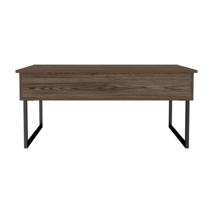 41" Dark Walnut Manufactured Wood Rectangular Lift Top Coffee Table