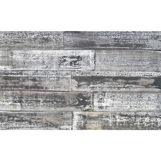 5" x 48" Thermo Treated Gray and Whitewash Wood Wall Plank Set