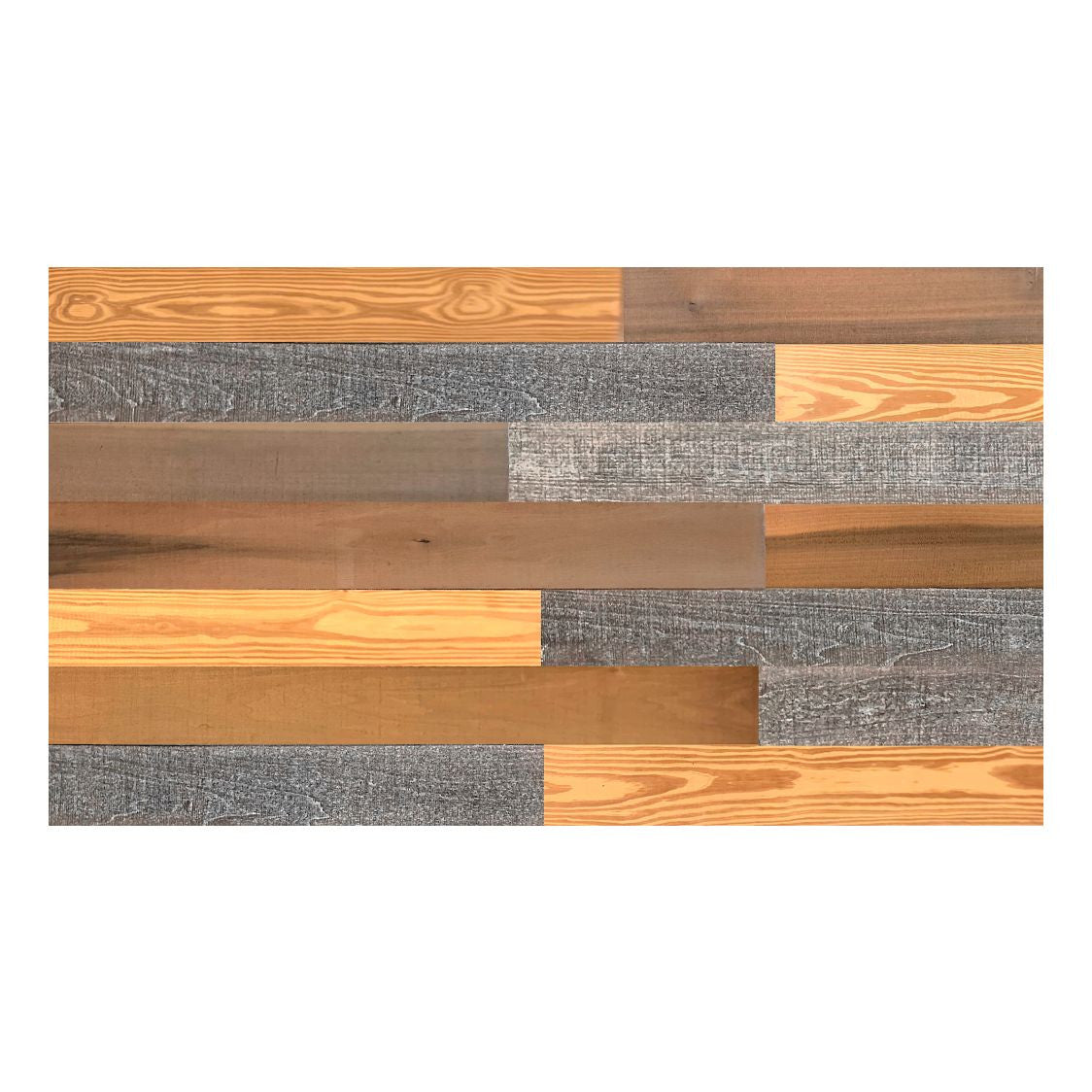 5" x 48" Thermo Treated Gold Gray Brown Mixed Color Wood Wall Plank Set