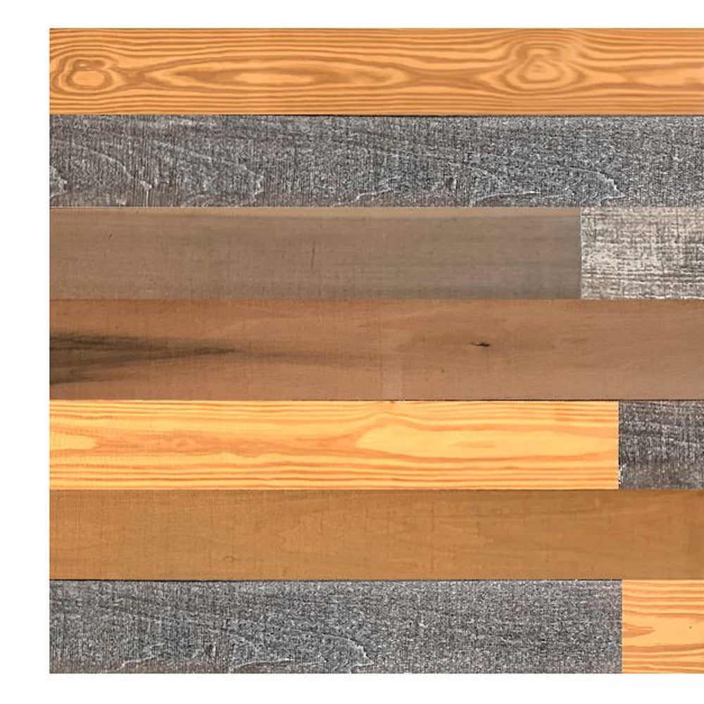 5" x 48" Thermo Treated Gold Gray Brown Mixed Color Wood Wall Plank Set
