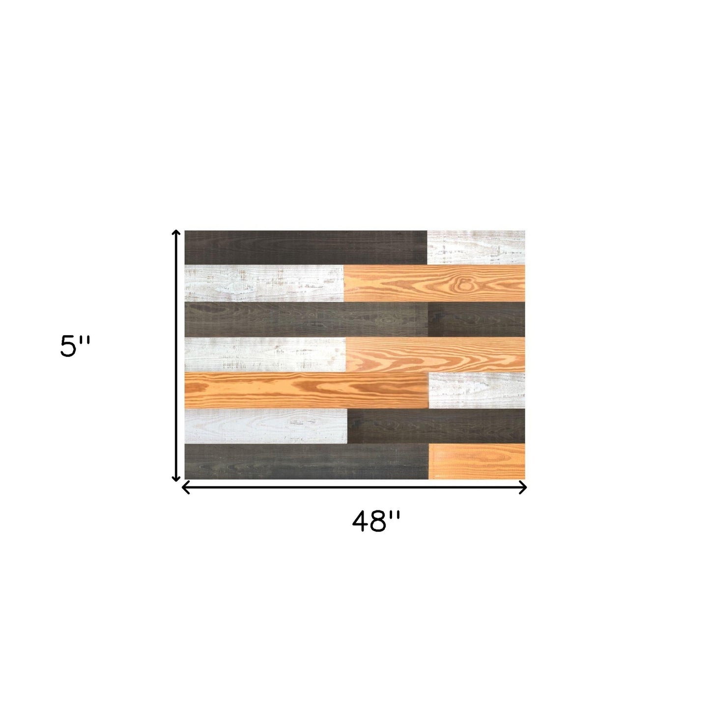5" x 48" Thermo Treated Gold Black and White Mixed Color Wood Wall Plank Set