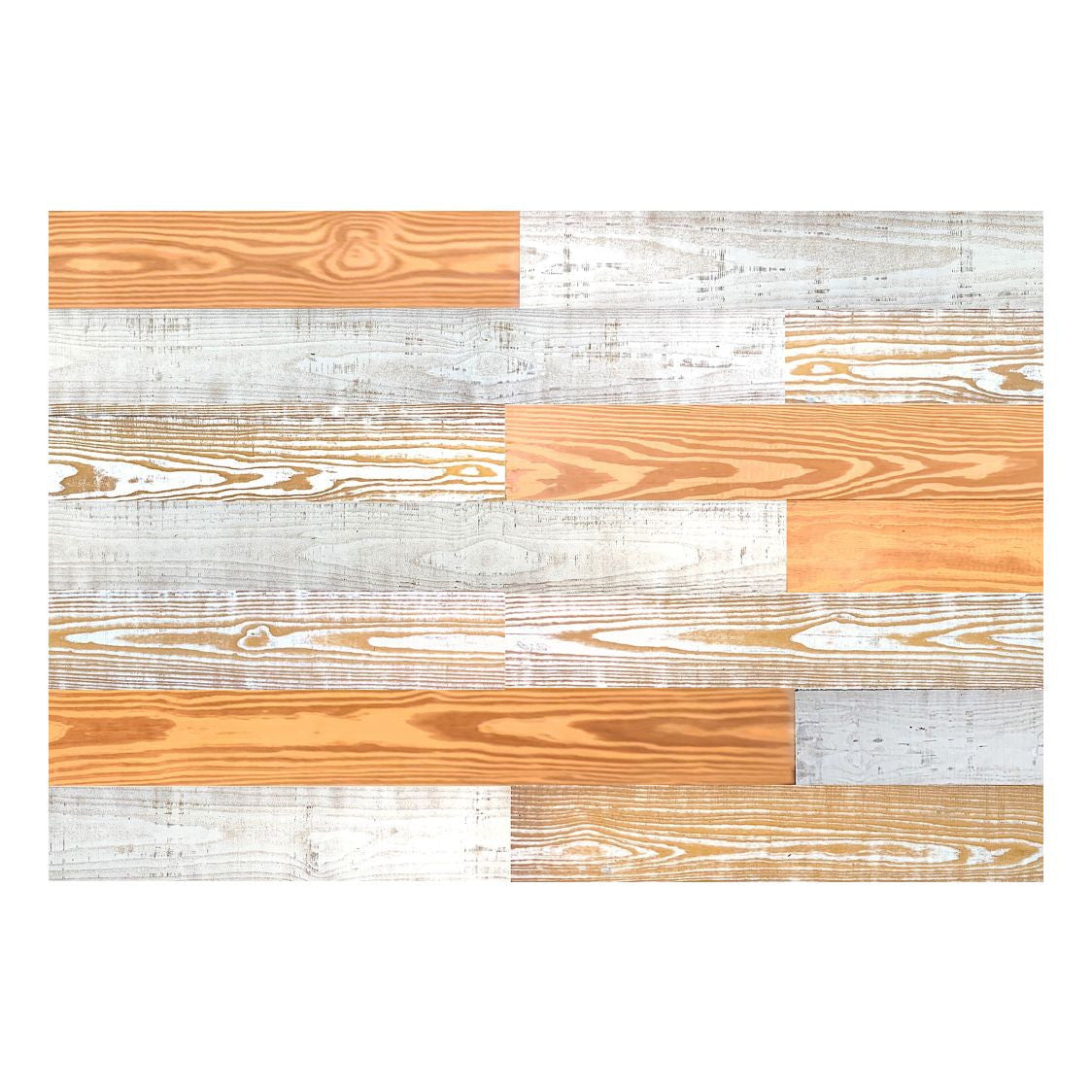 5" x 48" Thermo Treated Gold White Whitewash Mixed Color Wood Wall Plank Set