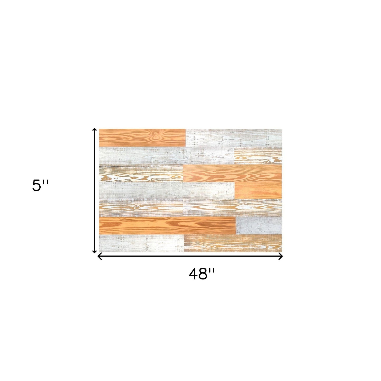5" x 48" Thermo Treated Gold White Whitewash Mixed Color Wood Wall Plank Set