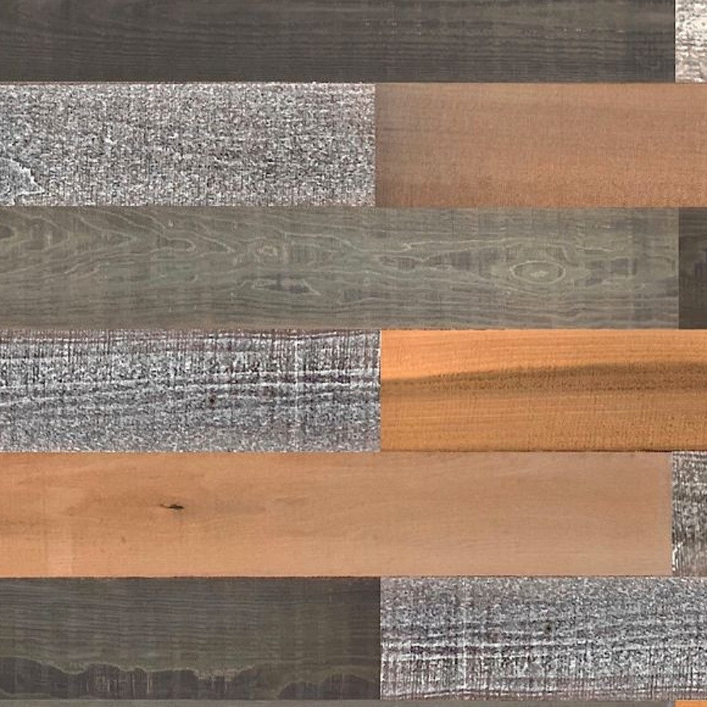 5" x 48" Thermo Treated Brown Black and Gray Mixed Color Wood Plank Large Set