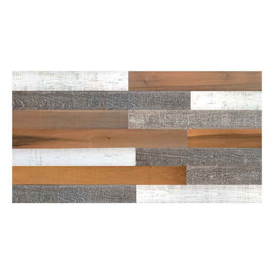 5" x 48" Thermo Treated Brown White and Gray Mixed Color Wood Plank Large Set