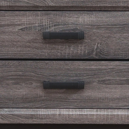 25" Gray Wood Two Drawer Nightstand