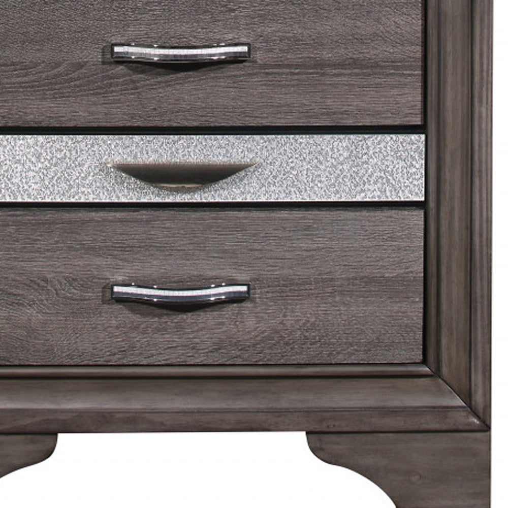 27" Gray Two Drawer Nightstand