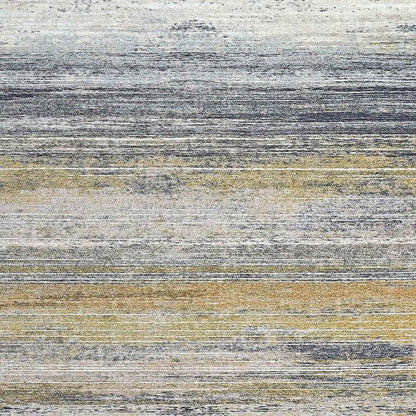 4' X 6' Blue Ivory and Gold Abstract Power Loom Area Rug