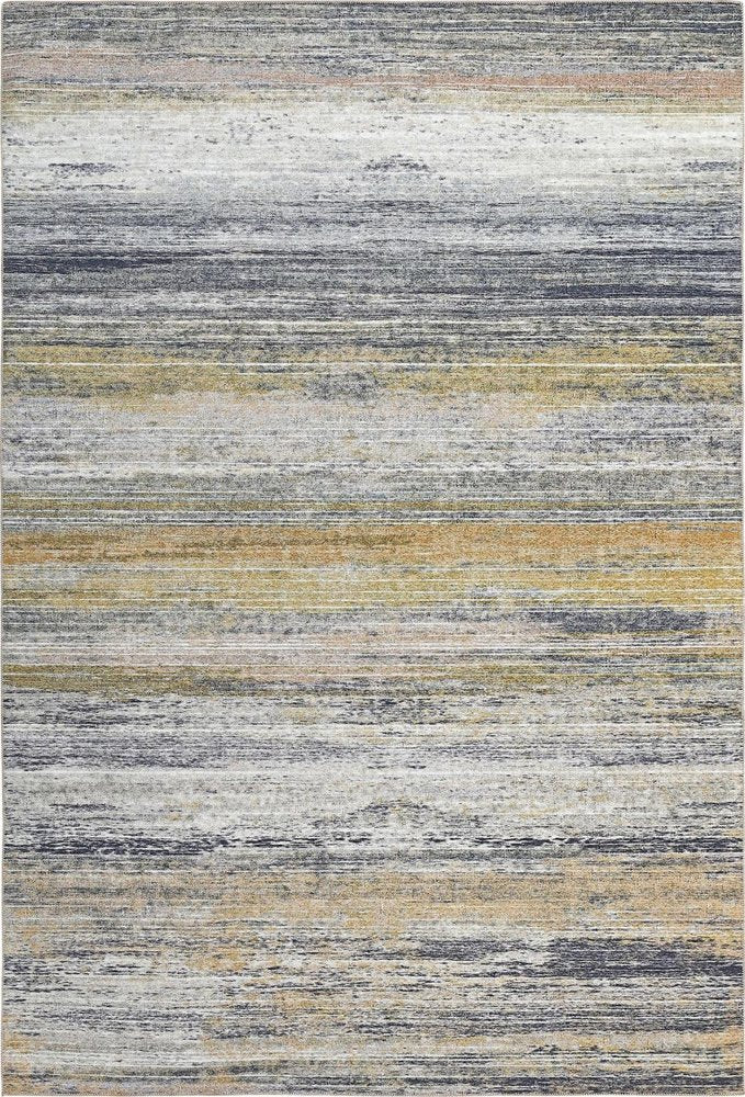 5' X 8' Gold Abstract Stain Resistant Area Rug