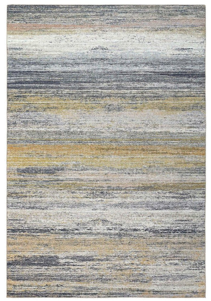 5' X 8' Gold Abstract Stain Resistant Area Rug