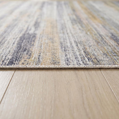 5' X 8' Gold Abstract Stain Resistant Area Rug