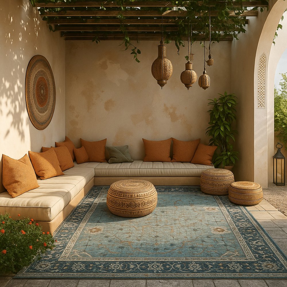 5' X 8' Sage Oriental Power Loom Stain Resistant Area Rug